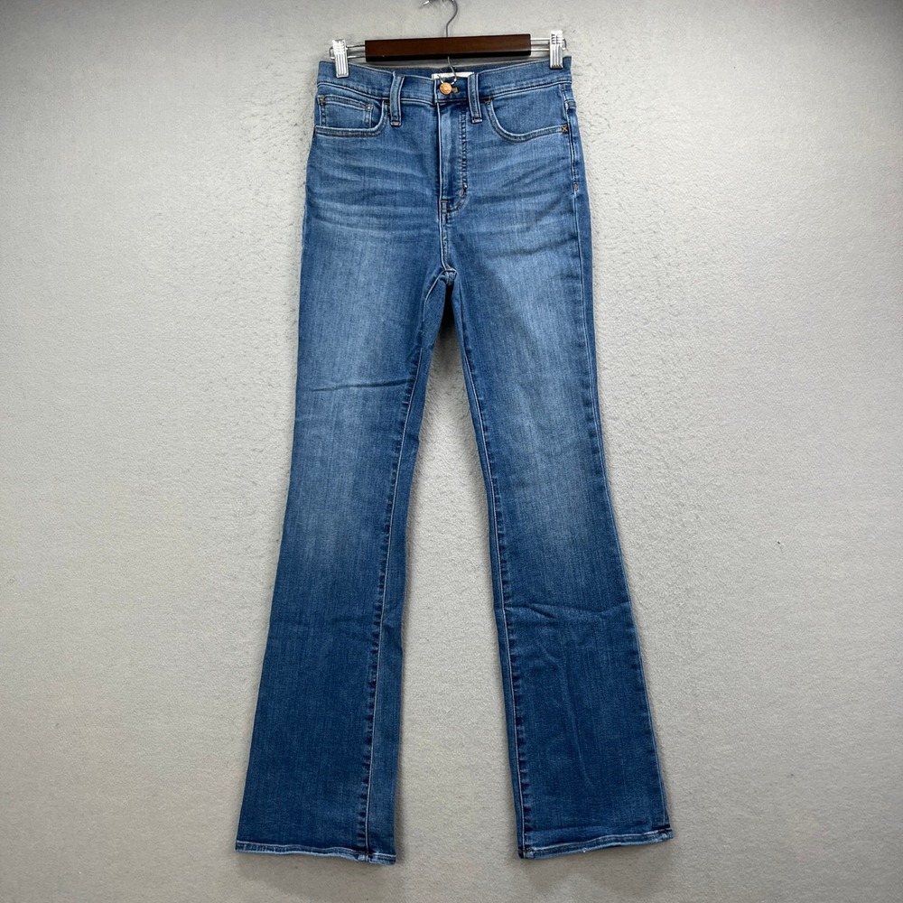 Madewell Roadtripper Skinny Flare Jeans Womens 26 Blue Denim Stretch High Rise